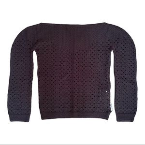 NEW Gianfranco Ferre Vintage 90s Black Openwork Top S